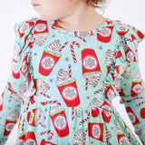 A Cup Of Cheer Long Sleeve Twirler Dress