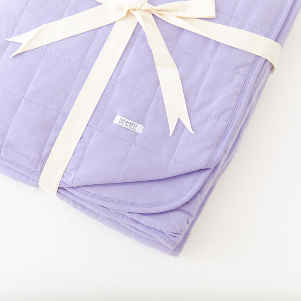 Lavender Quilted Adult Bamboo Blanket - Two Layer
