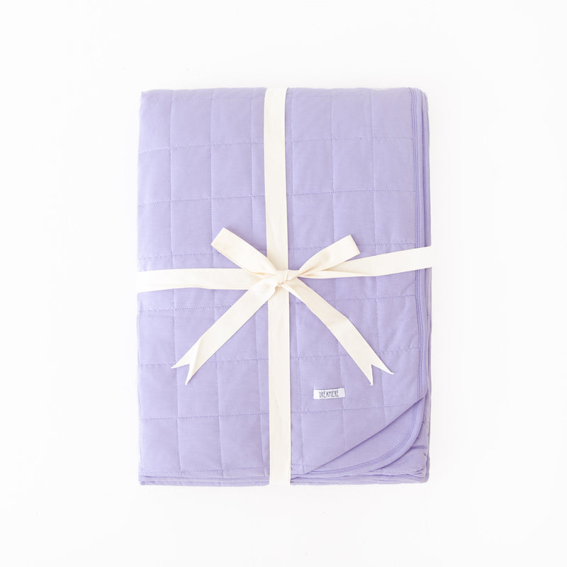 Lavender Quilted Adult Bamboo Blanket - Three Layer