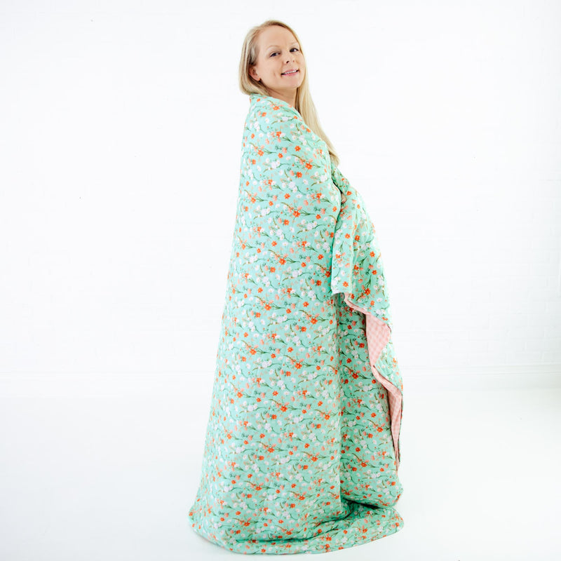 Sweet Pickings Quilted Adult Bamboo Blanket - Two Layer