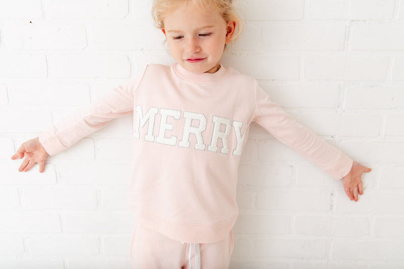 Merry Jogger Set - Children's Tinsel Pink