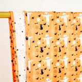 Close-up of Halloween print bamboo blanket.
