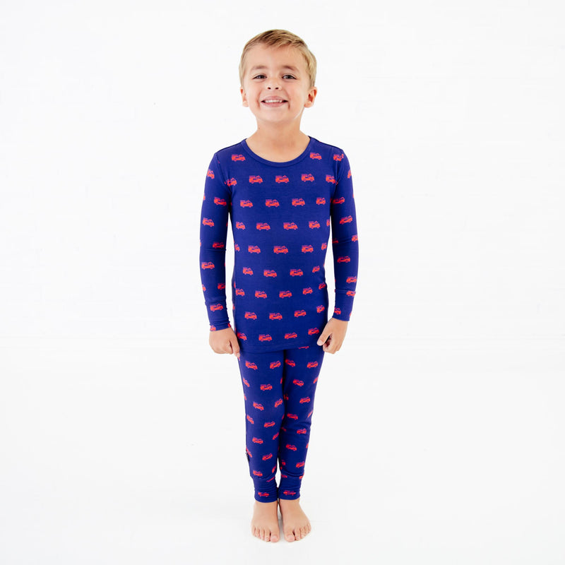 Hometown Heroes Two Piece Pajamas Set - Navy