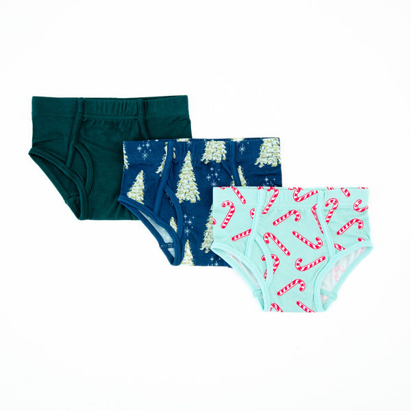 3 Pack Boy's Brief Underwear - Holiday Trio