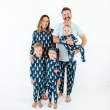 All Spruced Up Two Piece Pajamas Set - Navy