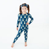 All Spruced Up Two Piece Pajamas Set - Navy