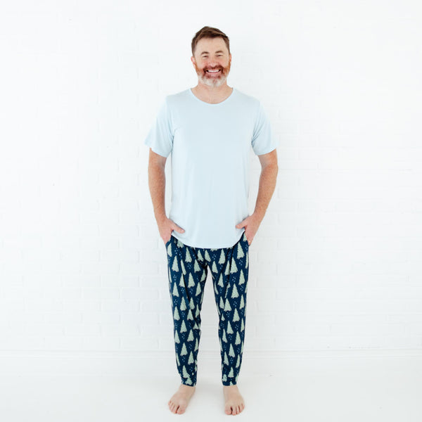 All Spruced Up Men's Short Sleeve and Joggers Loungewear - Navy