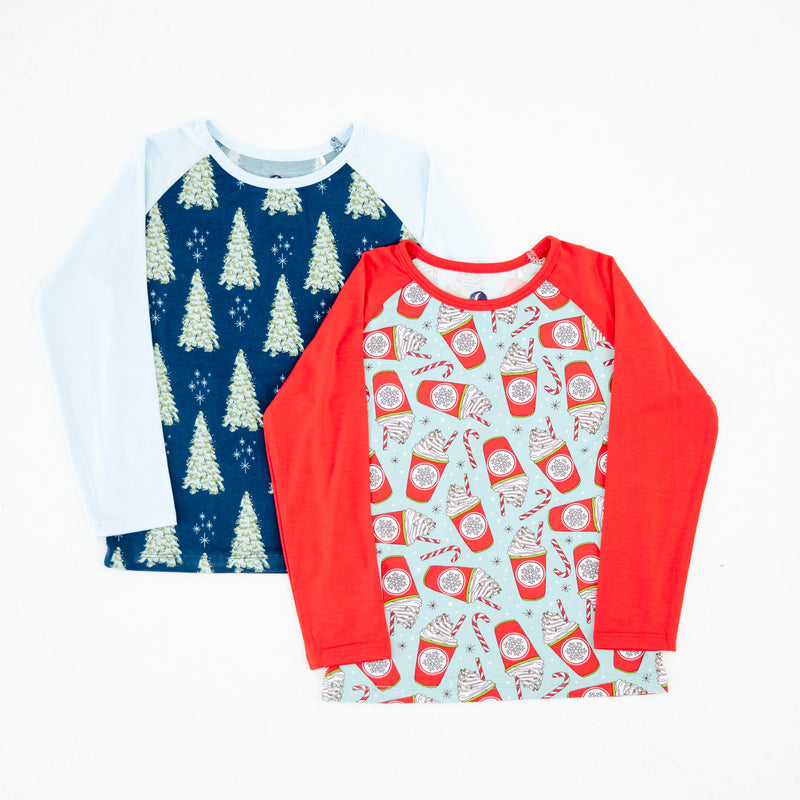 Long Sleeve Raglan Shirt Set: Holiday Duo