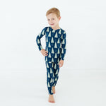 All Spruced Up Two Piece Pajamas Set - Navy