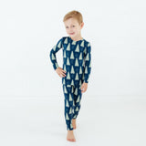 All Spruced Up Two Piece Pajamas Set - Navy