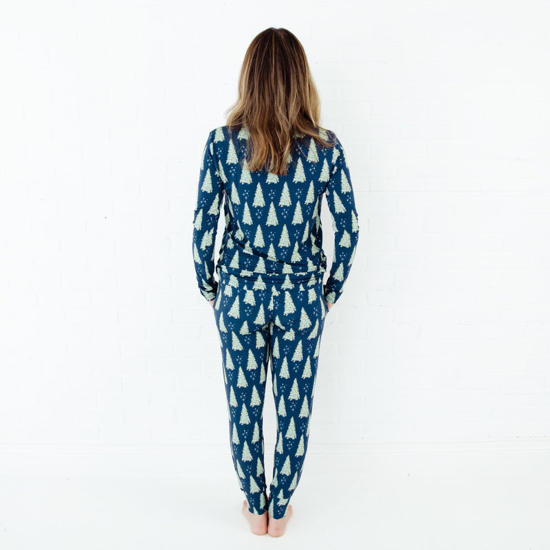 All Spruced Up Women's Long Sleeve Loungewear - Navy