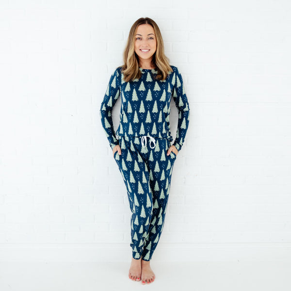 All Spruced Up Women's Long Sleeve Loungewear - Navy