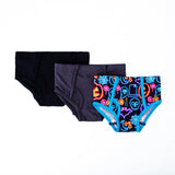 3 Pack Boy's Brief Underwear - Neon Nights Trio