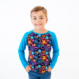 Long Sleeve Raglan Shirt Set: Neon Nights Duo