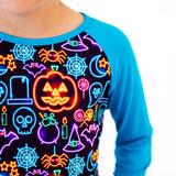 Long Sleeve Raglan Shirt Set: Neon Nights Duo
