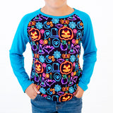 Long Sleeve Raglan Shirt Set: Neon Nights Duo