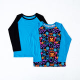 Long Sleeve Raglan Shirt Set: Neon Nights Duo
