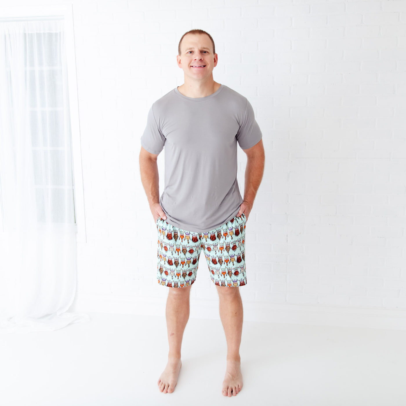 Men’s cozy loungewear with Nordic winter pattern by Dreamiere