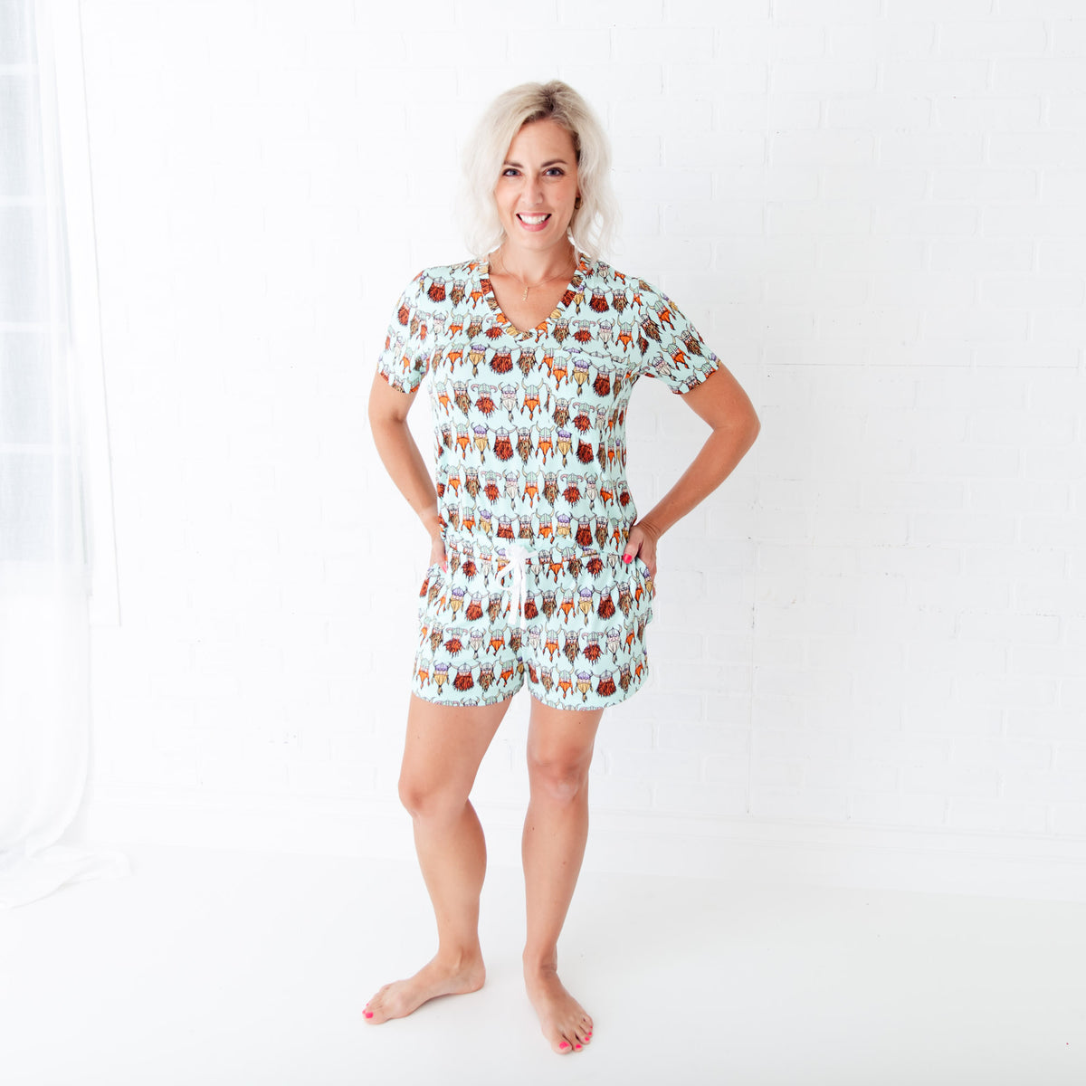 Women's loungewear with Nordic snowflake print from Dreamiere