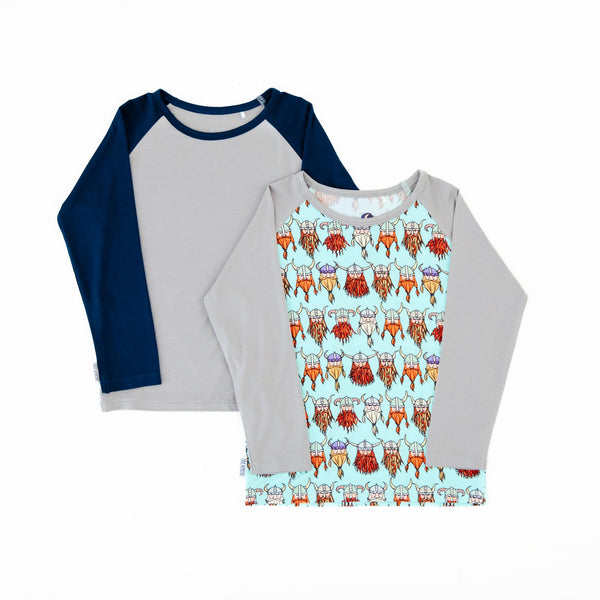 Long Sleeve Raglan Shirt Set: Nordic Duo