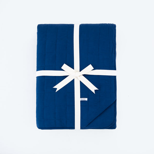 Penn Blue Quilted Adult Bamboo Blanket - Three Layer