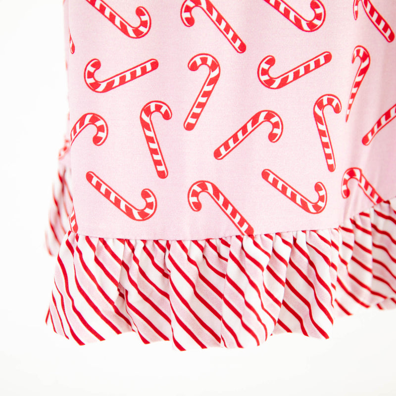 Candy Cane Lane Ruffle Reversible Blanket - Pink