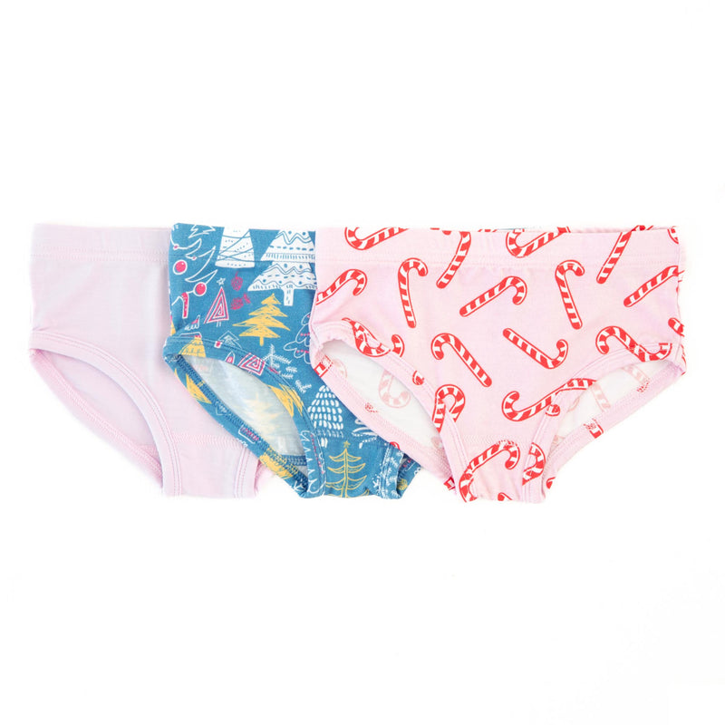 3 Pack Girl's Brief Underwear - Holiday Trio