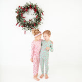 Candy Cane Lane Two Piece Pajamas Set - Mint