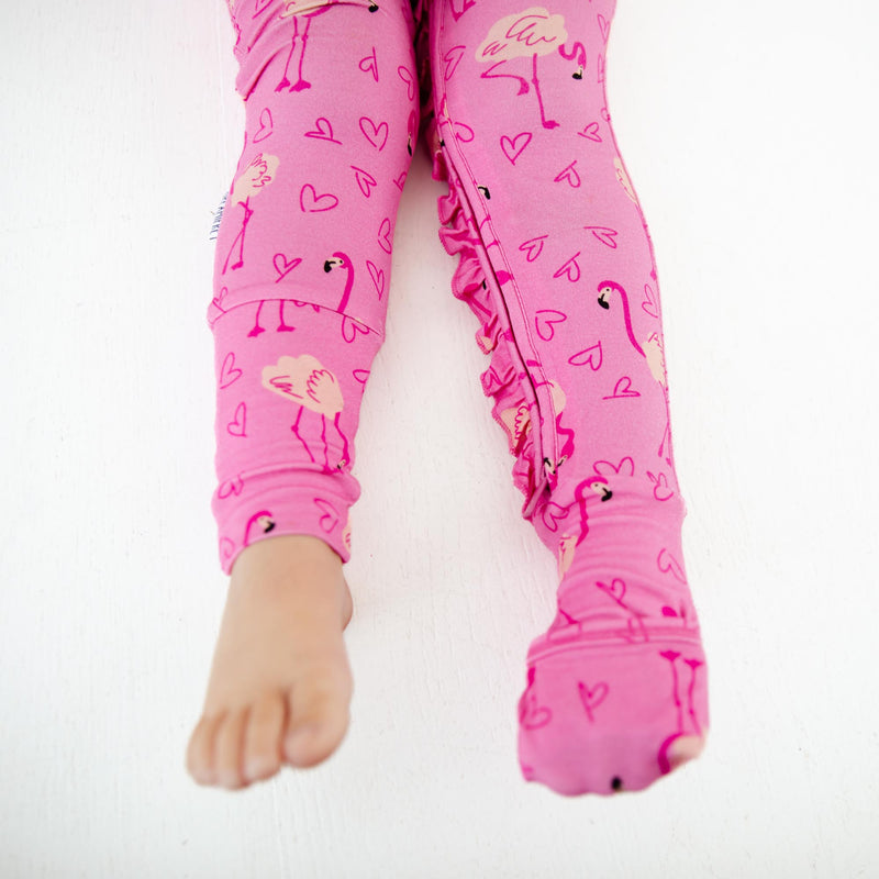 Let's Flamingle Ruffle Convertible Footie