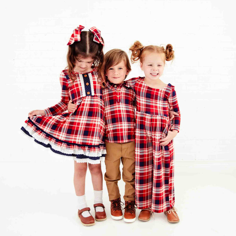 Rudolph’s Plaid Leggy Romper