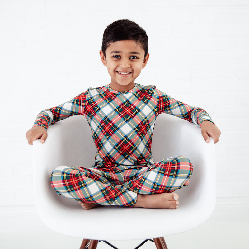 Prancer's Plaid Two Piece Pajamas Set