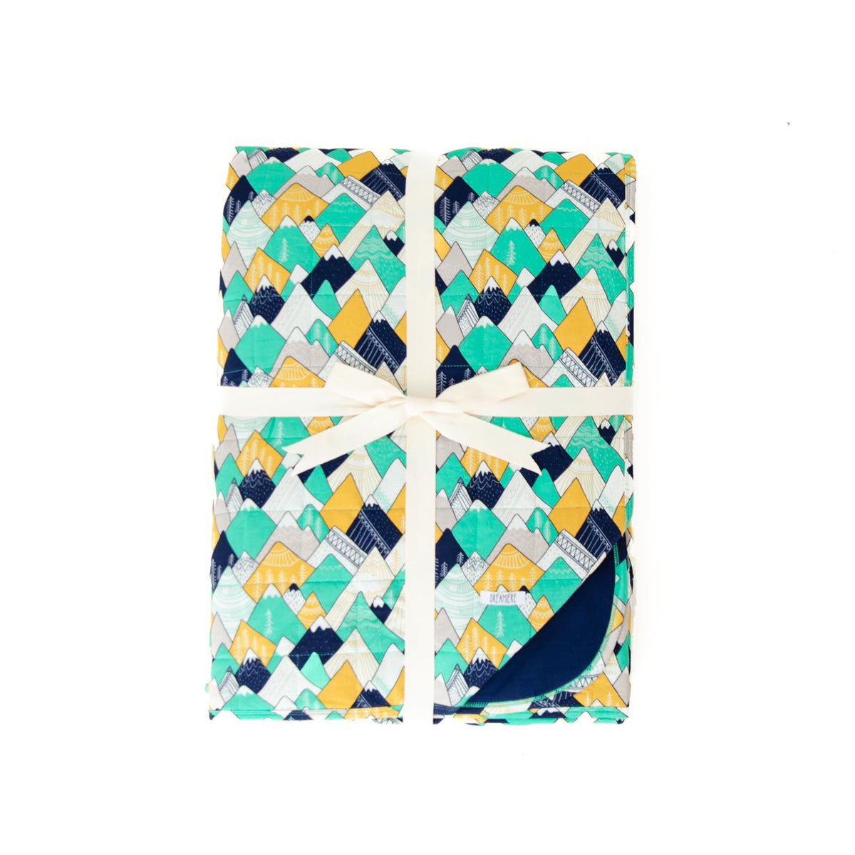 Adult blanket with colorful hot air balloons and 'positive altitude' theme by Dreamiere
