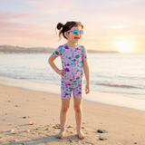 Under The Sea Short Sleeve and Shorts Two Piece Pajama Set - Violet Reef