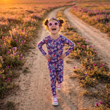 Flower Child Two Piece Pajamas Set - Ultra Violet