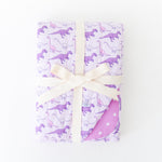 Land Before Bedtime Quilted Children's Bamboo Blanket - Prehistoric Purple