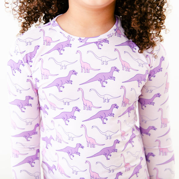 Purple/Pink Dinos Two Piece Pajamas Set - DROPS APRIL 3RD