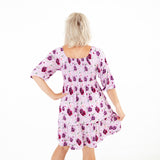 Coming Up Roses Women's 3/4 Sleeve Tiered Smocked Dress