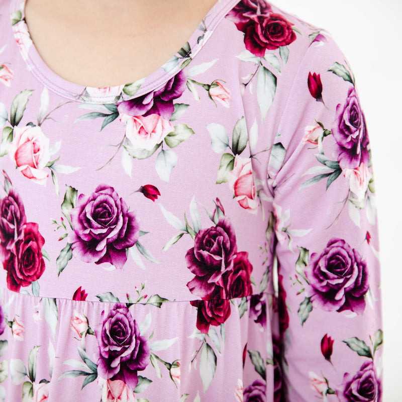 Coming Up Roses Ruffle Tunic and Velvet Pants Set