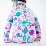 Under The Sea Convertible Footie - Violet Reef