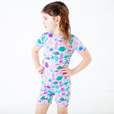 Under The Sea Short Sleeve and Shorts Two Piece Pajama Set - Violet Reef