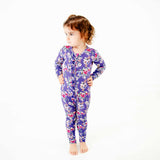 Flower Child Ruffle Convertible Footie - Ultra Violet