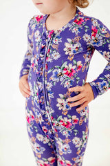 Flower Child Ruffle Convertible Footie - Ultra Violet