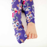 Flower Child Ruffle Convertible Footie - Ultra Violet