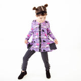 A Drop Of Magic Pocket Tunic and Rouched Pants Set - Purple