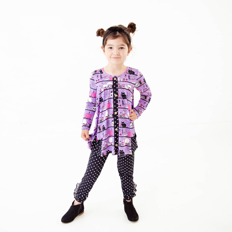 A Drop Of Magic Pocket Tunic and Rouched Pants Set - Purple