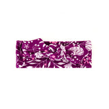 Purple floral bamboo knot headband.