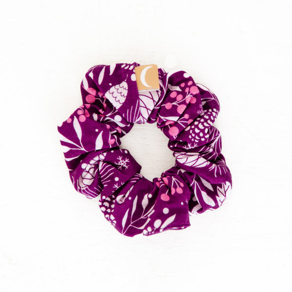 Purple Floral Bamboo Scrunchie