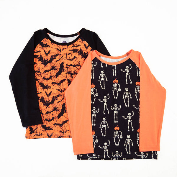 Long Sleeve Raglan Shirt Set: Halloween Duo