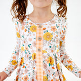 Garden Gingham Long Sleeve Whimsy Dress and Shorts