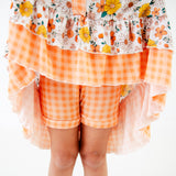 Garden Gingham Long Sleeve Whimsy Dress and Shorts